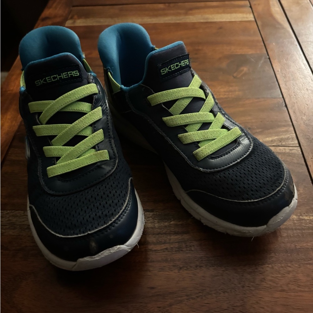 Skechers Navy and Lime Green Sneakers